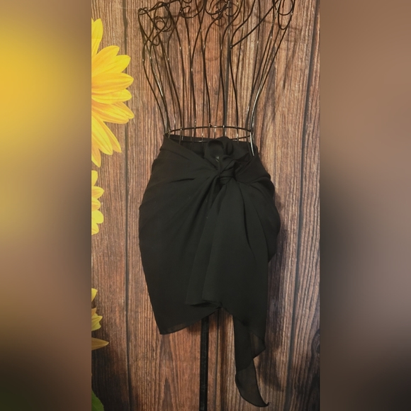 La Palapa Black Scarf Cover-Up - Picture 2 of 6